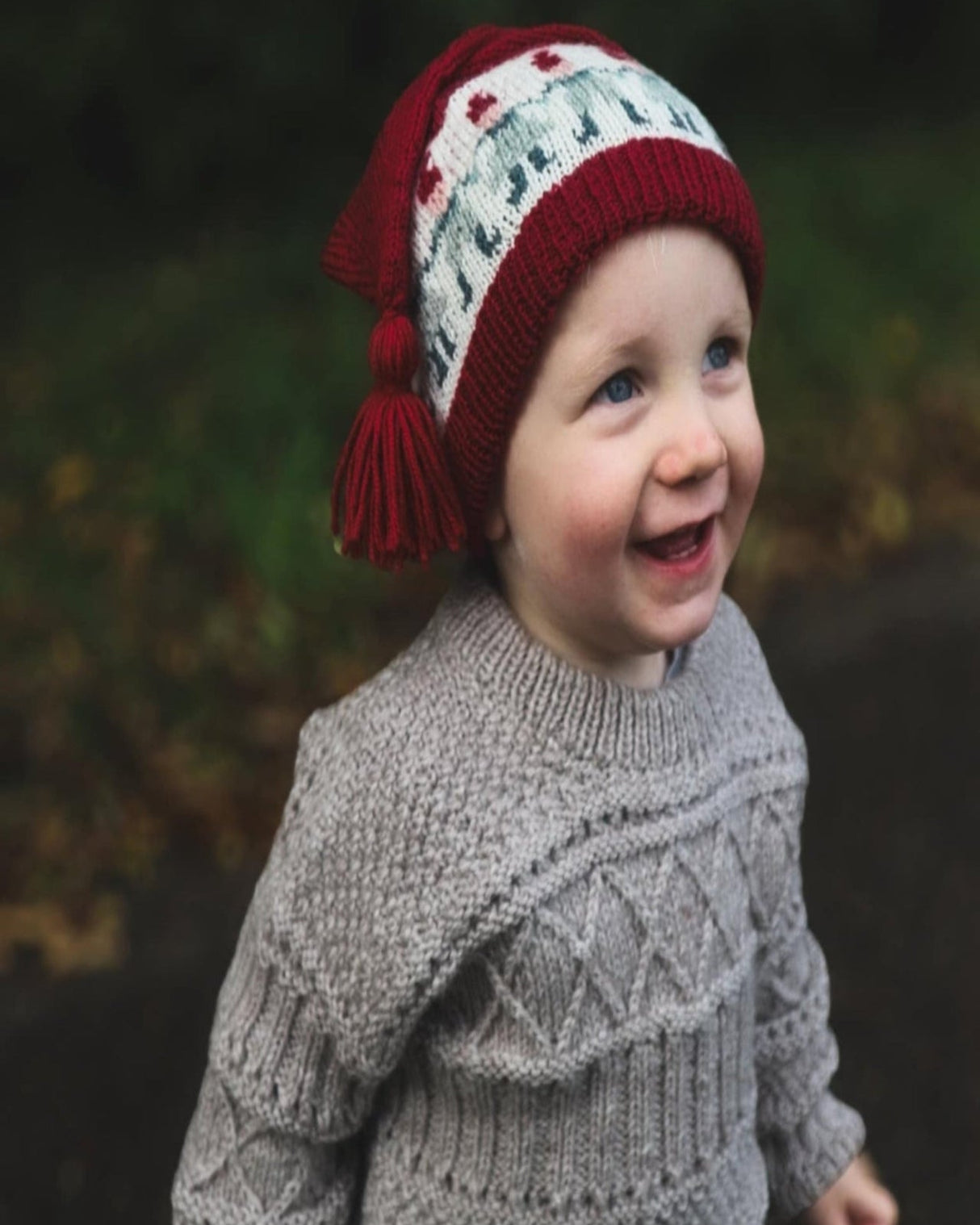 LF13 - Nissehue med nisser i turkise farver