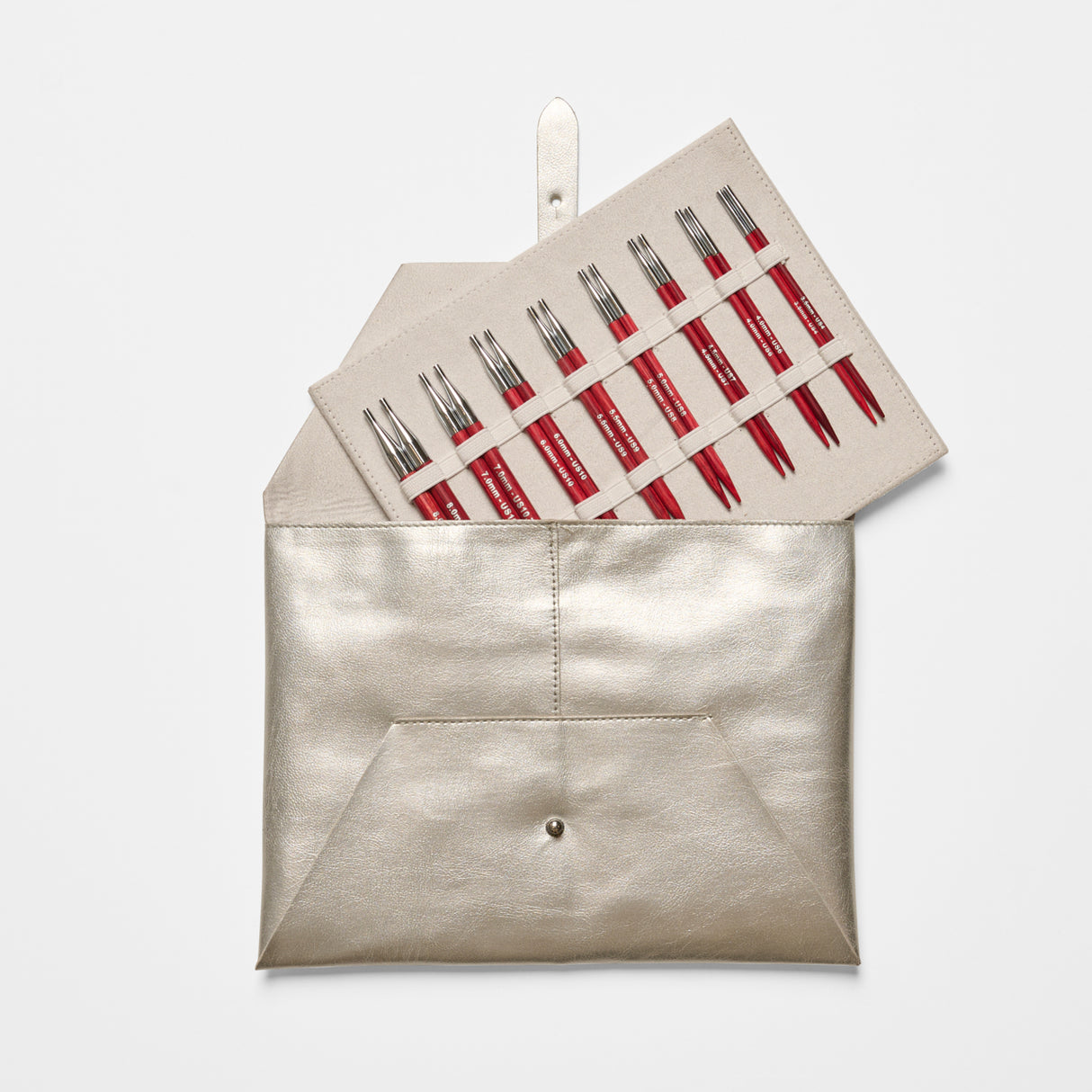 Amore Red Wooden Udskiftsbar Rundpindesæt 3.50-8.00mm