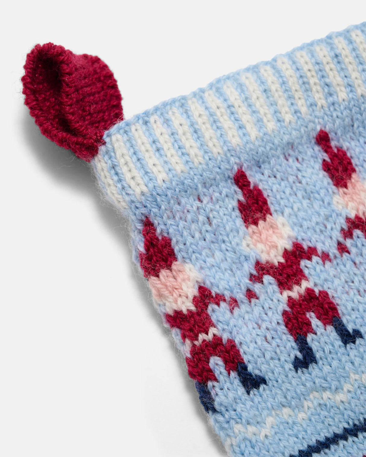 LF08 - Strikket julesok med julemænd og flag