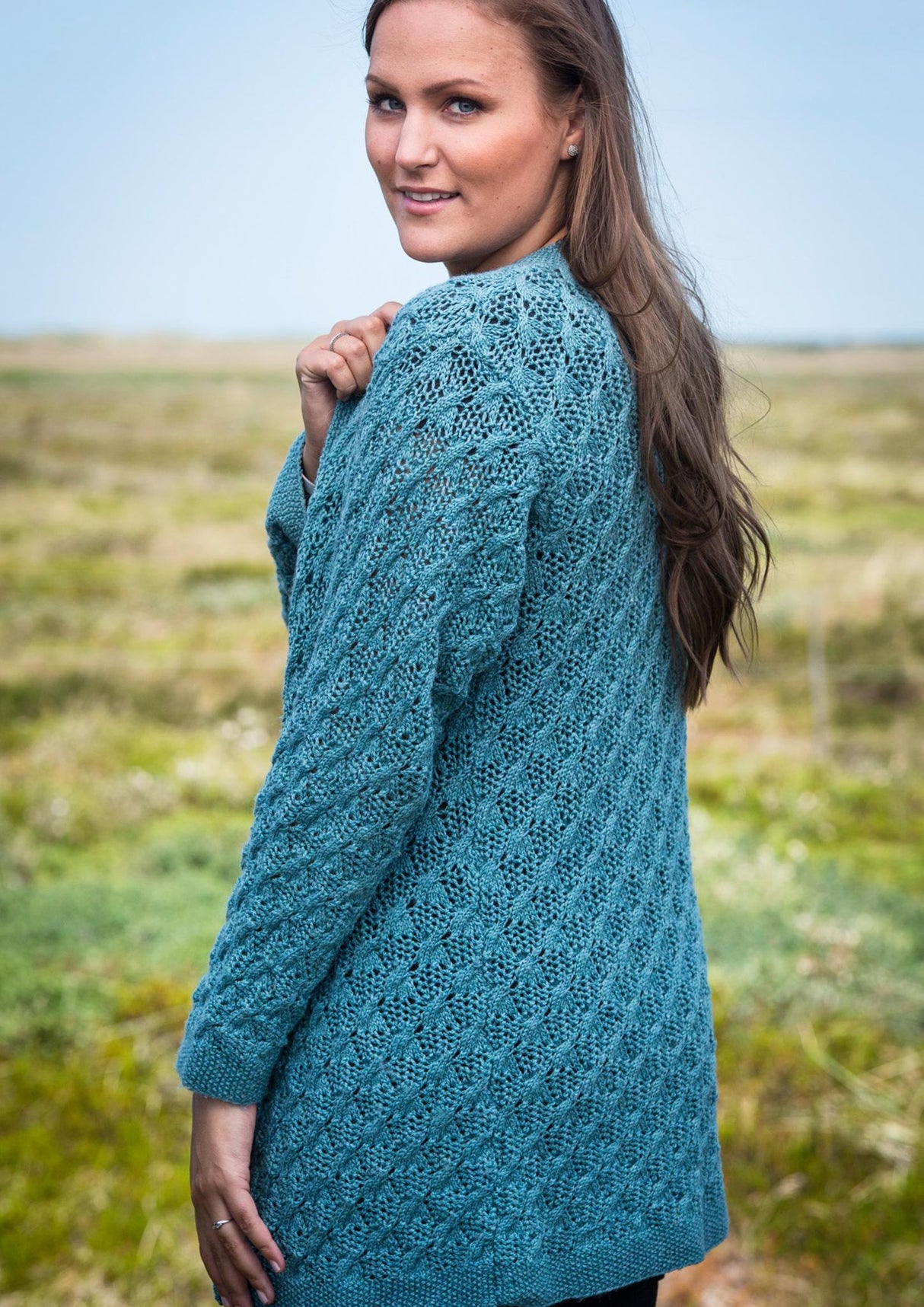 Cardigan med hulmønster