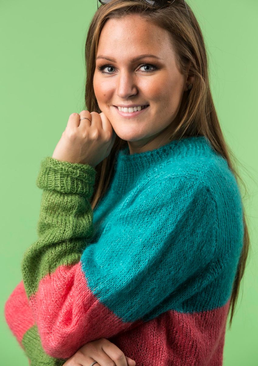 Trefarvet sweater