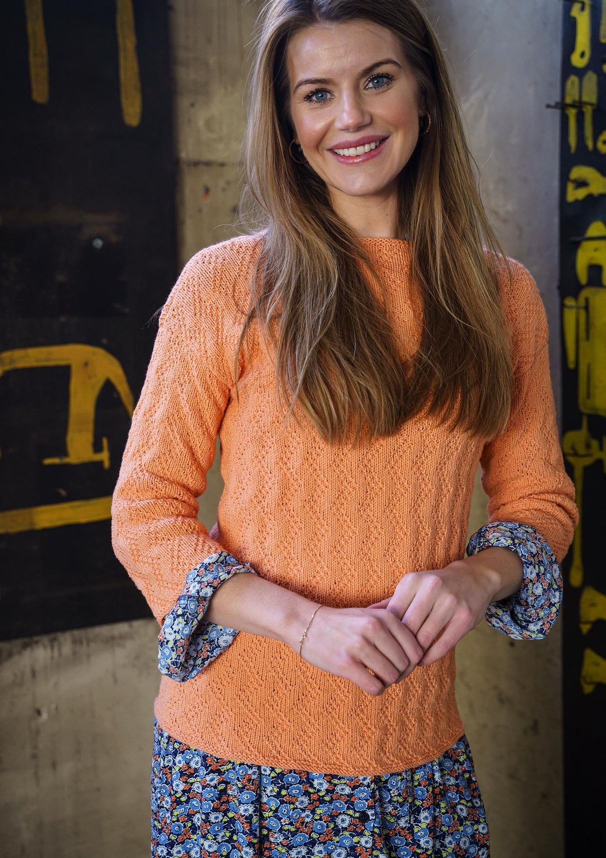 Damesweater med zigzagmønster