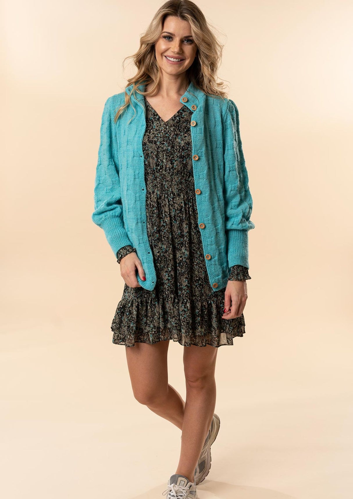 Cardigan med cirkelmønster