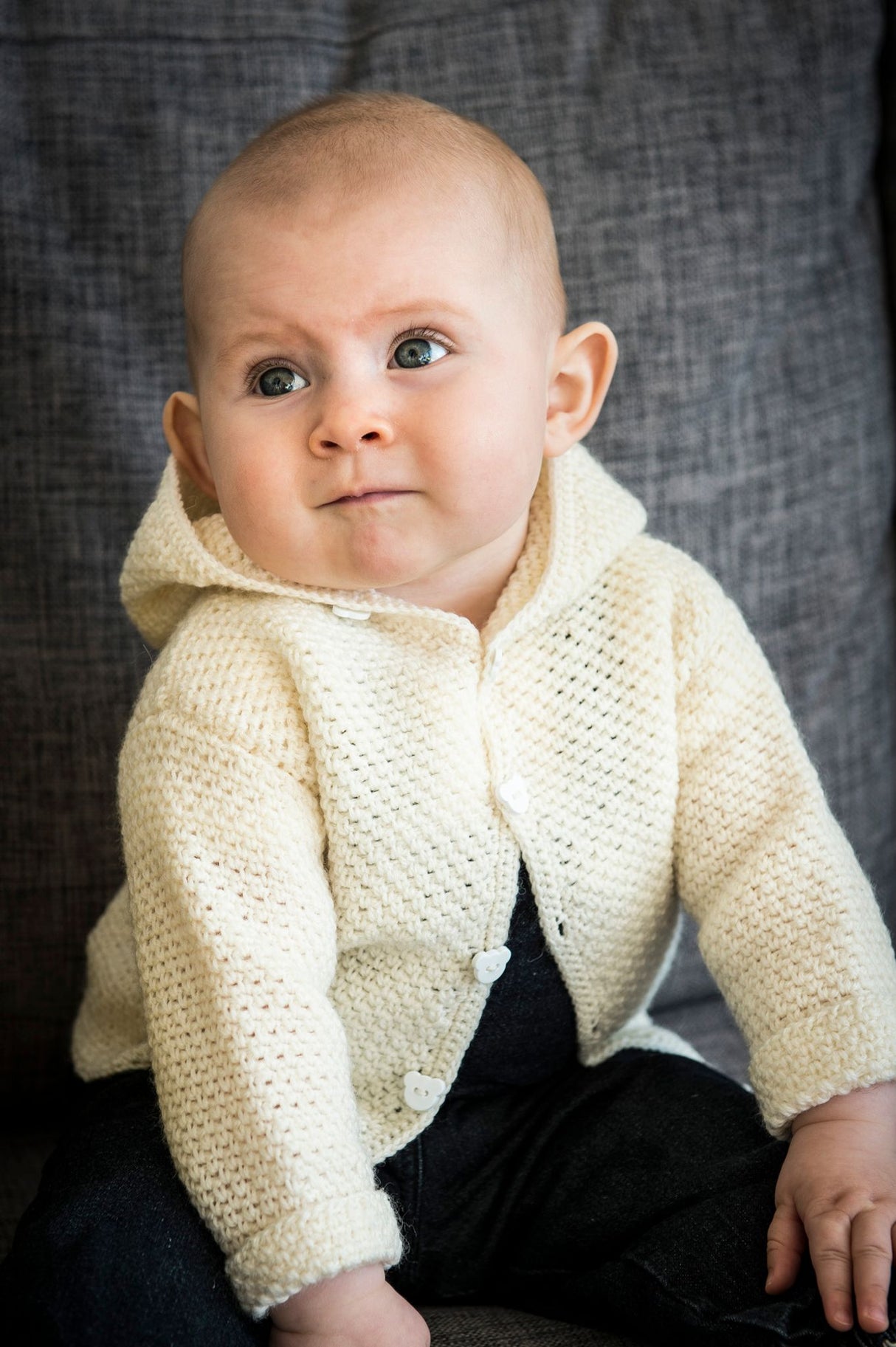 Hæklet jakke med hætte