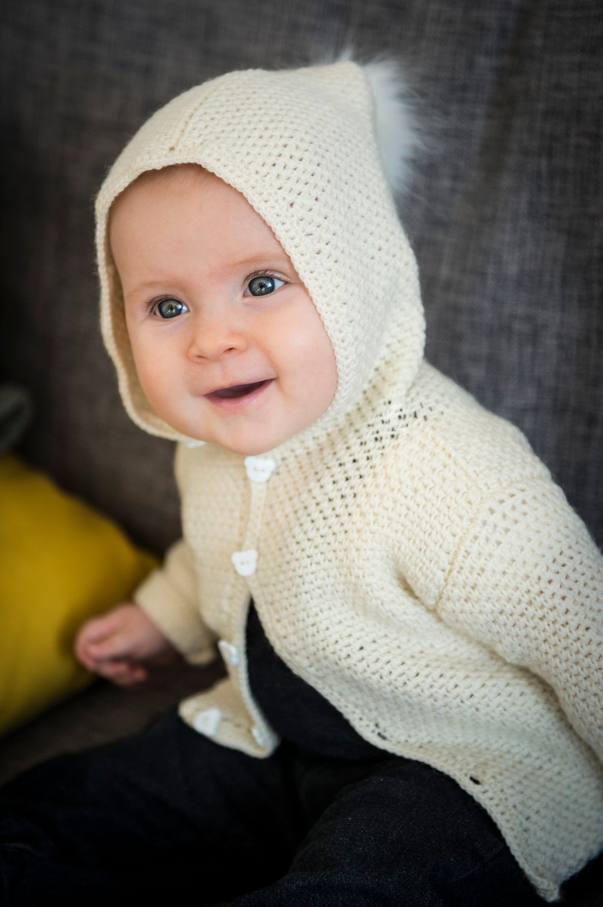 Hæklet jakke med hætte