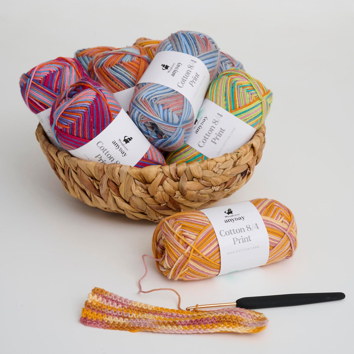 ANYDAY Cotton 8/4 Print Colorbag 10-pak