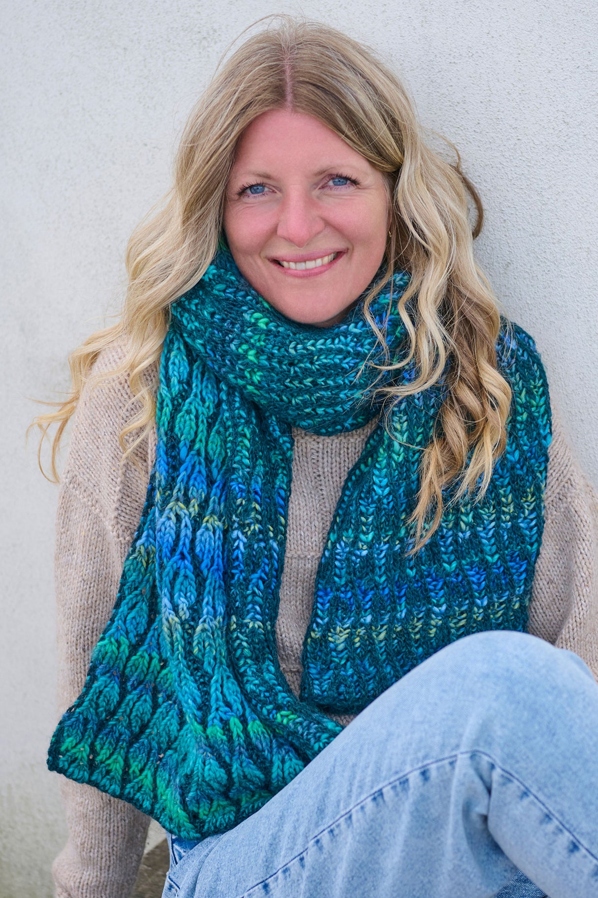 Maxima sjal i patentstrik