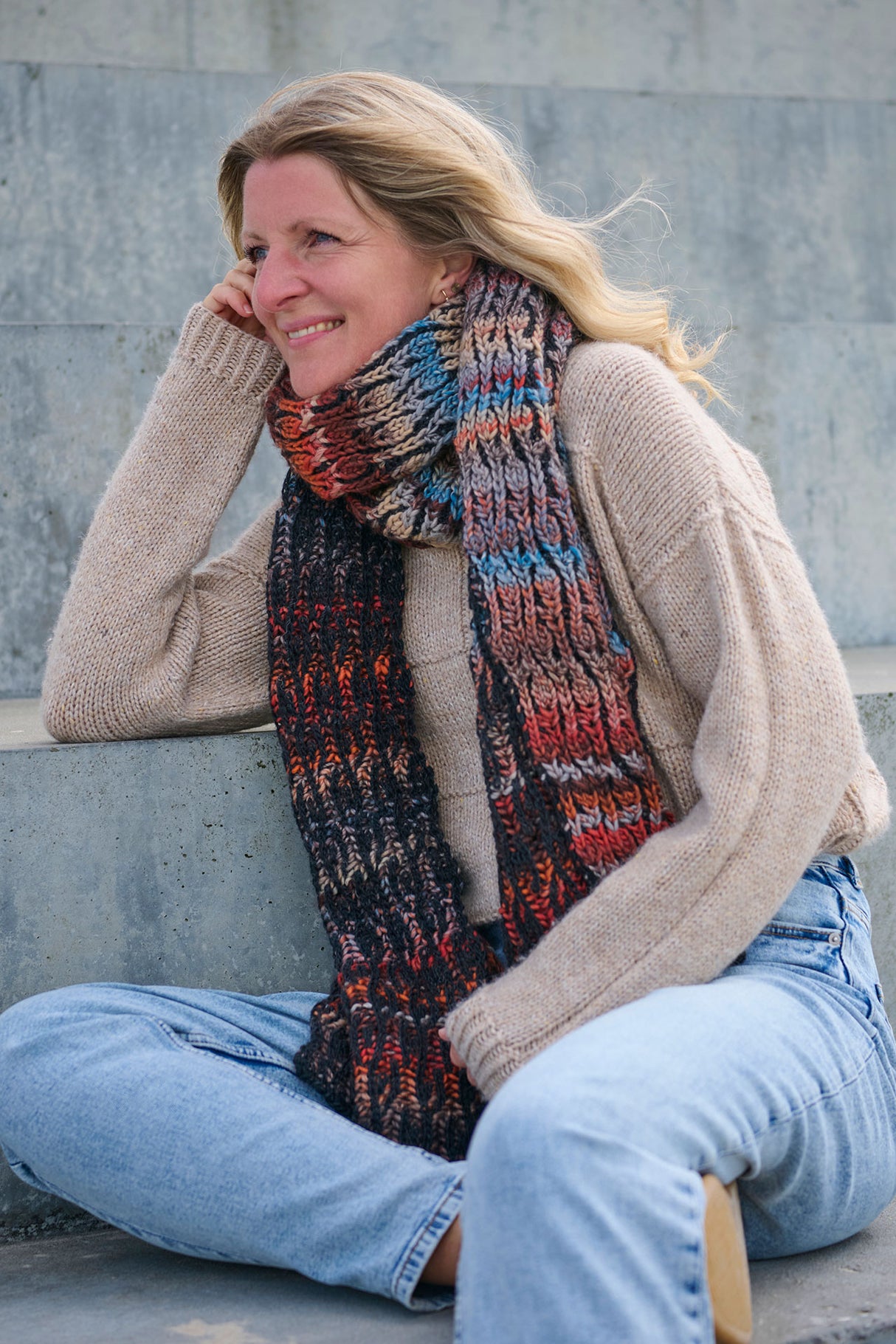 Maxima sjal i patentstrik