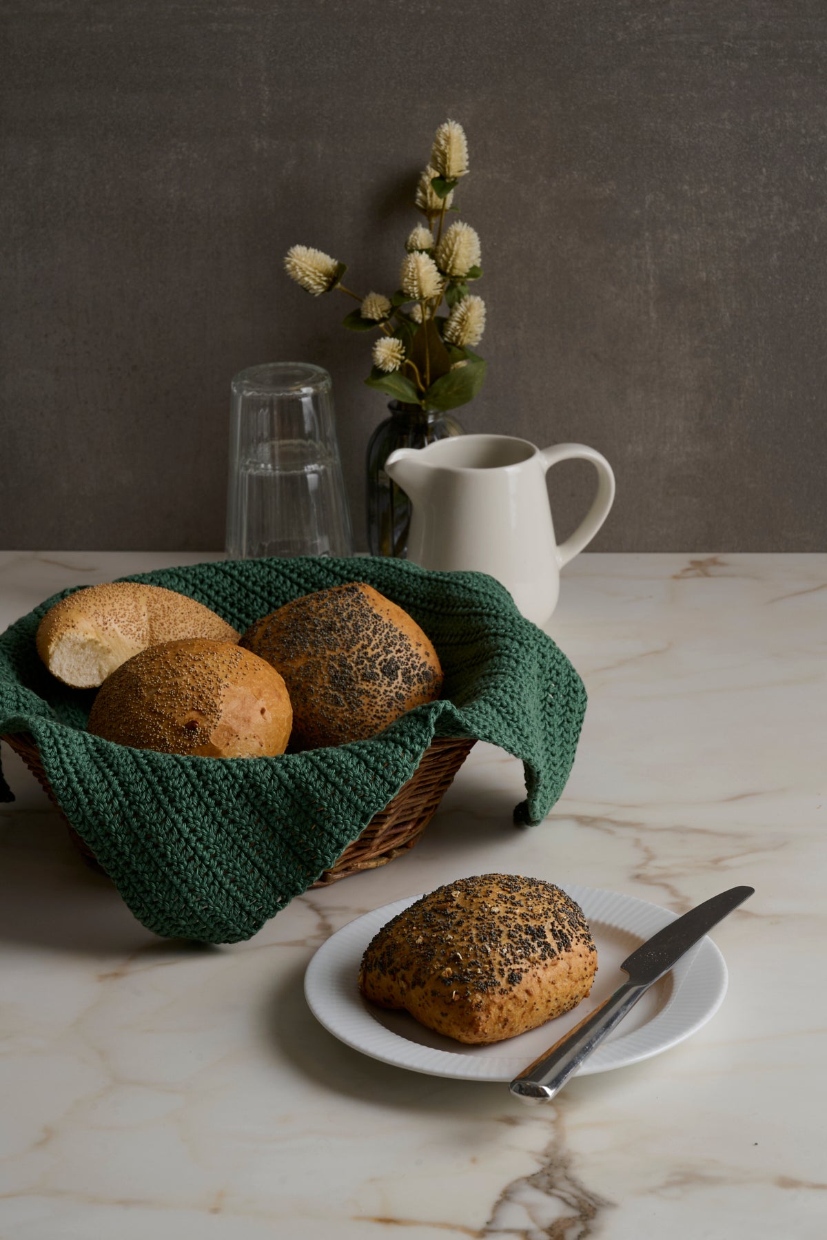 Enkel hæklet brødserviet