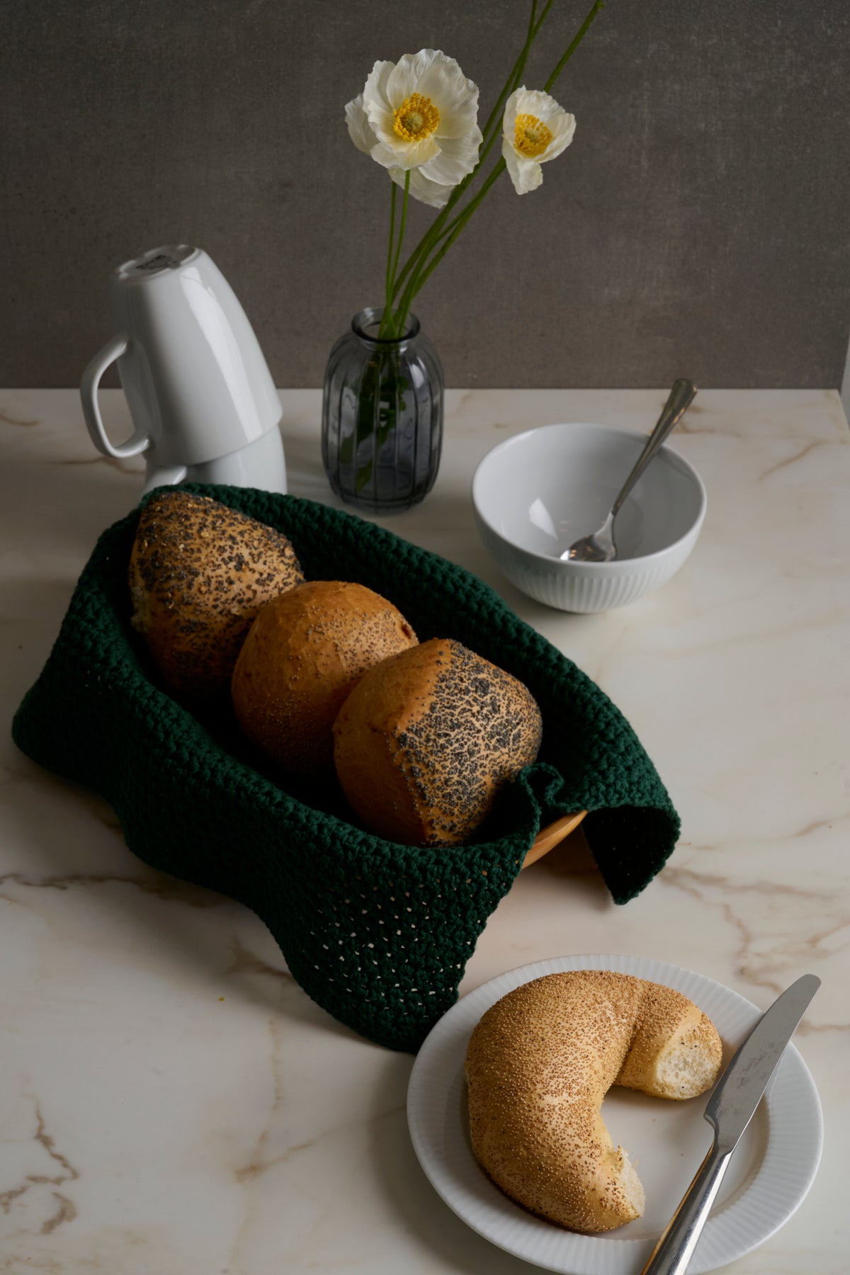 Hæklet brødserviet i struktur Opskrift