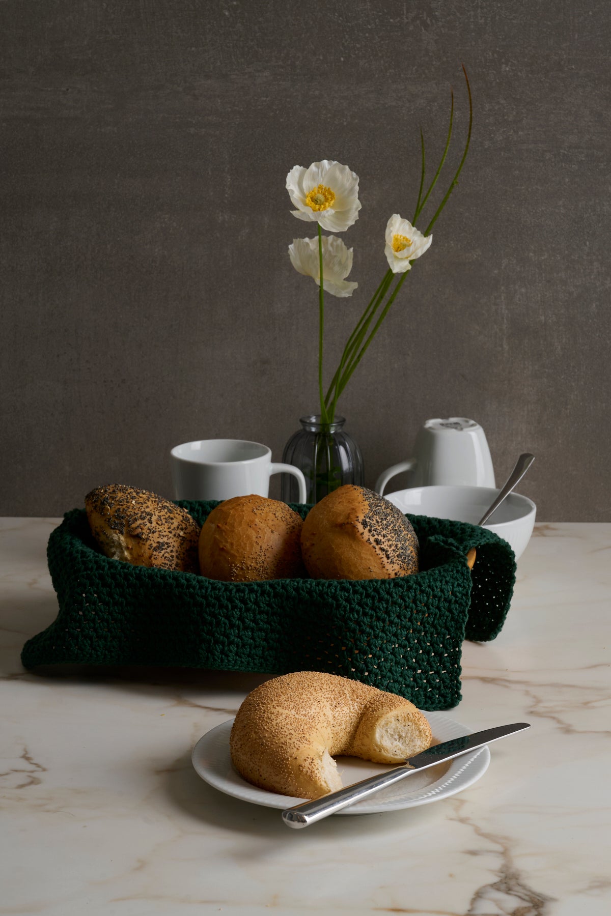 Hæklet brødserviet i struktur Opskrift