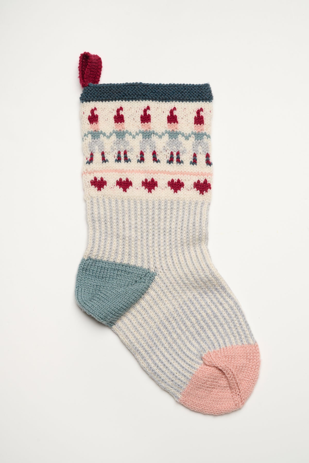 LF27 - Stor julesok med nisseranke i rosa og turkis