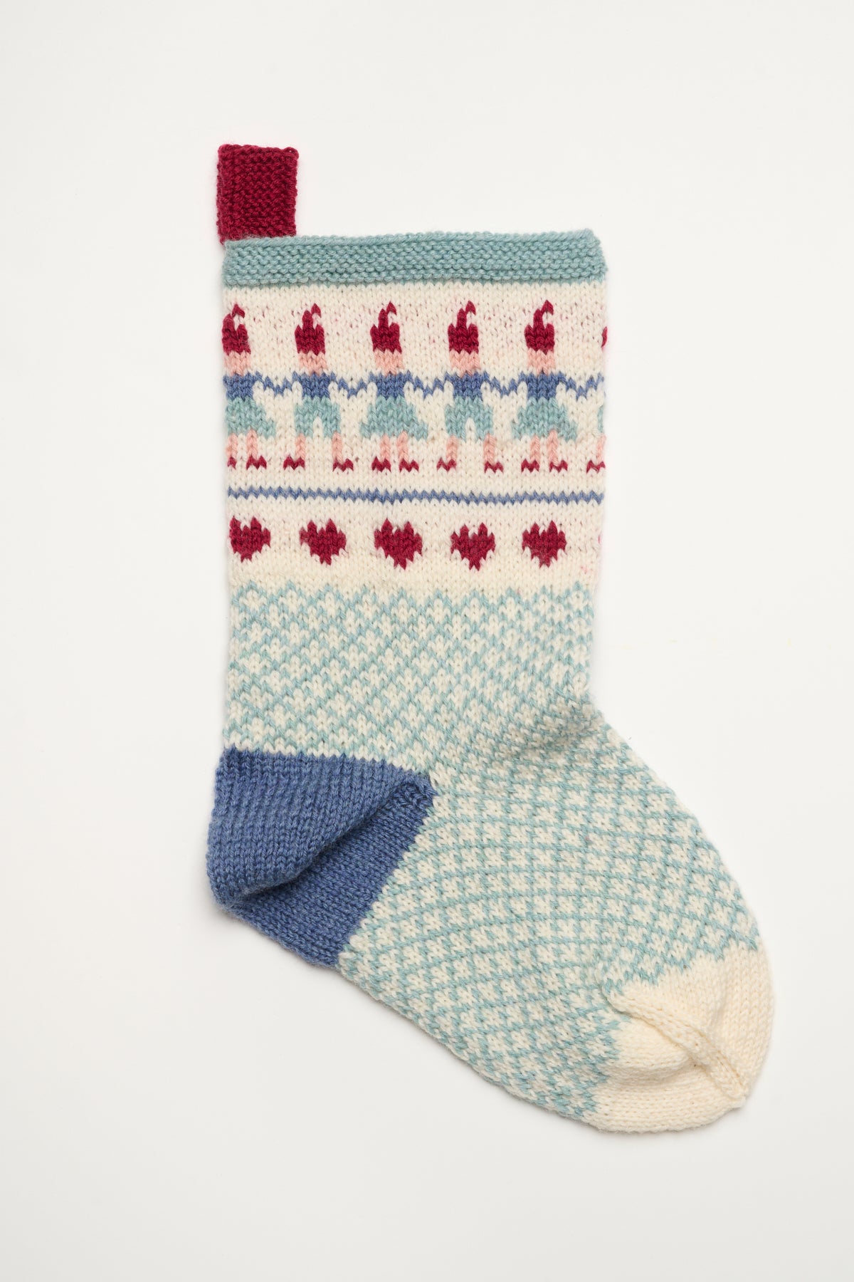 LF28 - Stor julesok med nisseranke i blå og turkis