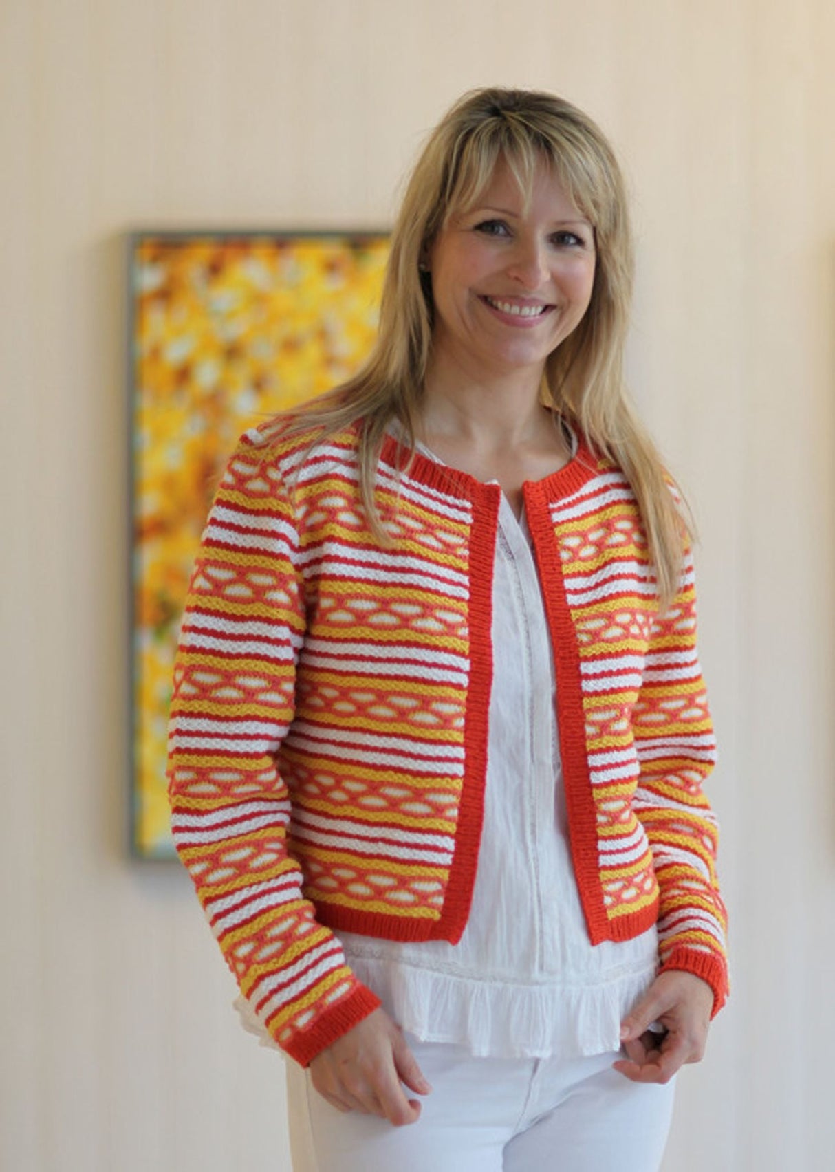 Cardigan med striber