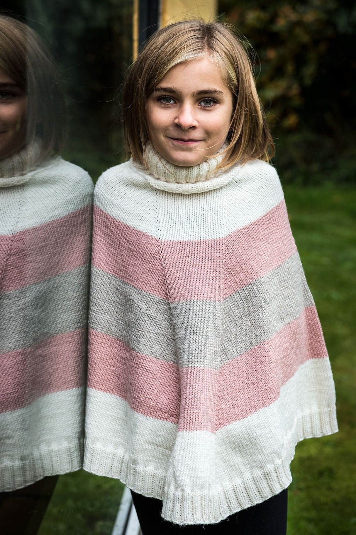 Stribet poncho