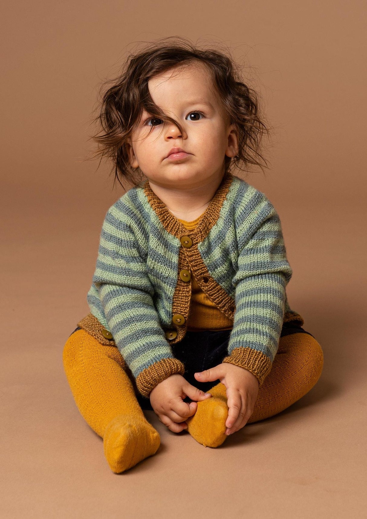 Cardigan med striber