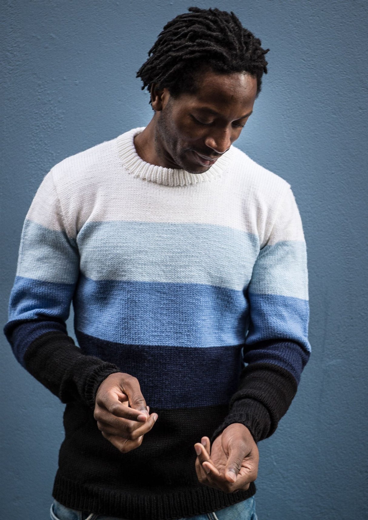 Herresweater med brede striber