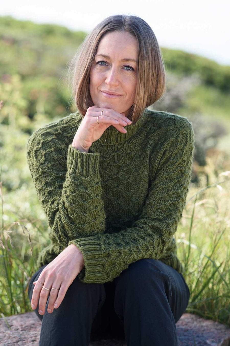 Paprika Reversible Organic Cotton Sweater - Darkgreen