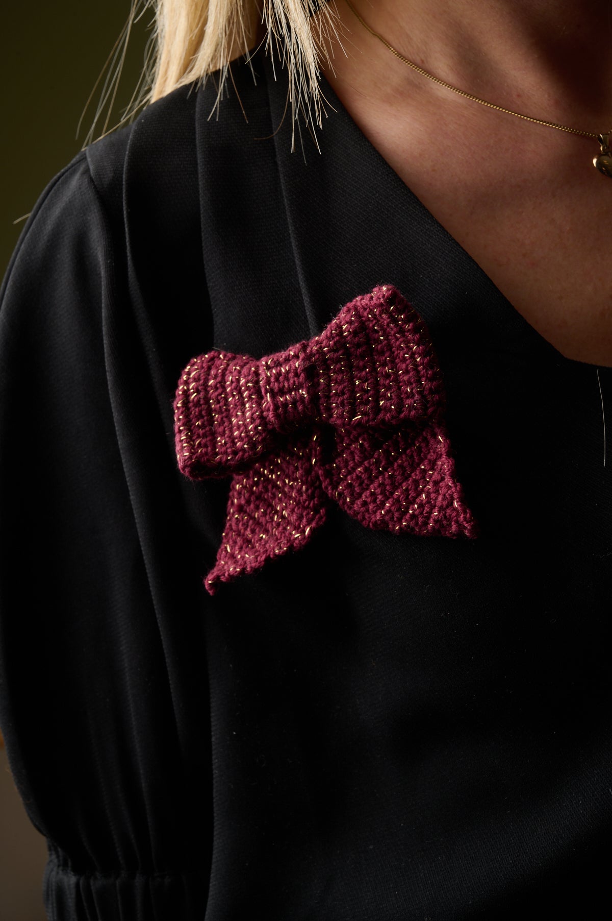 Hæklet sløjfe - Shiny Style