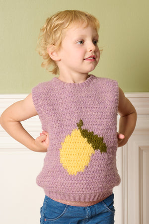 Hæklet slipover med citron Opskrift