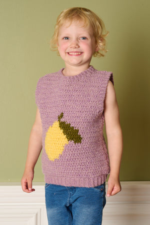 Hæklet slipover med citron Opskrift