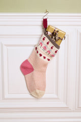 LF26 - Stor julesok med nisseranke i lyserød og mørk rosa