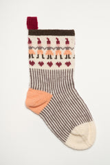 LF21 - Stor julesok med nisseranke i brun og koral