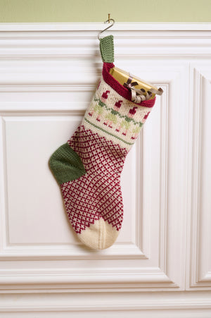 LF29 - Stor julesok med nisseranke i lys og mørk grøn Opskrift