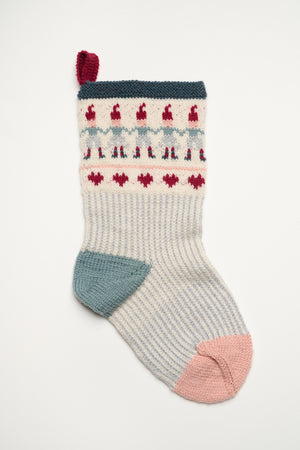 LF27 - Stor julesok med nisseranke i rosa og turkis Opskrift