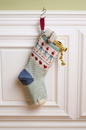 LF28 - Stor julesok med nisseranke i blå og turkis Opskrift