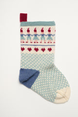 LF28 - Stor julesok med nisseranke i blå og turkis