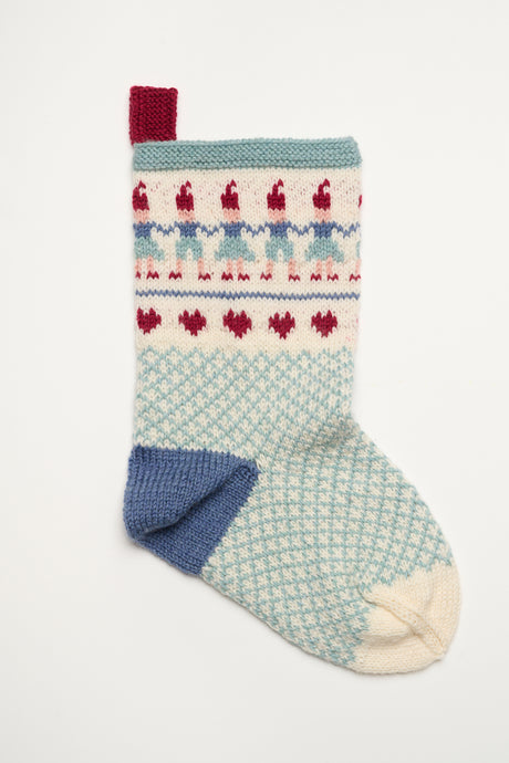 LF28 - Stor julesok med nisseranke i blå og turkis