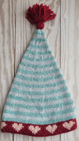 LF18 - Stribet nissehue med hjerterbort