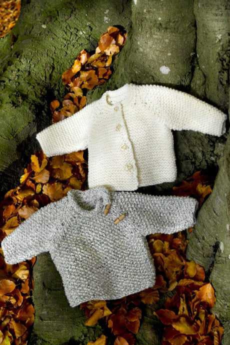 Børne- baby bluse og trøje i perlestrik eller ret