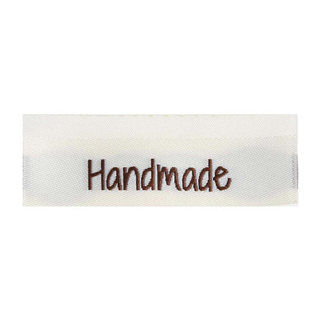 Go Handmade Vævede Labels Dobbeltsidet 50 x 11,5mm "Handmade" 10 stk.