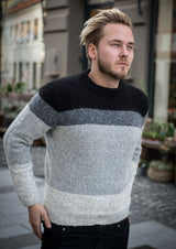 Herresweater i color block