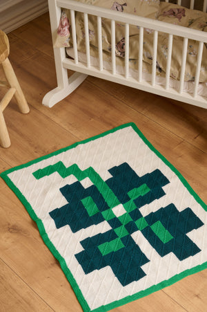 Babytæppe i dominostrik #1 Opskrift