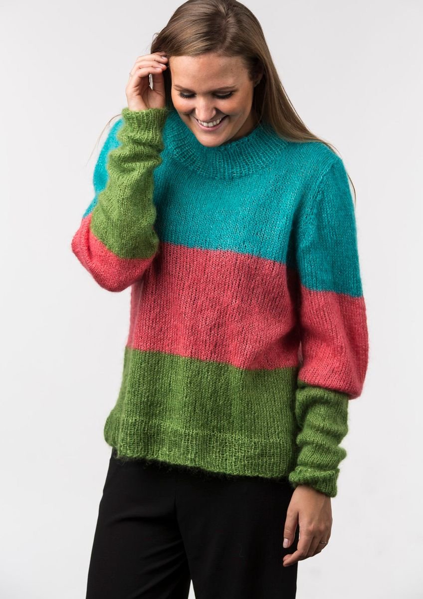 Trefarvet sweater